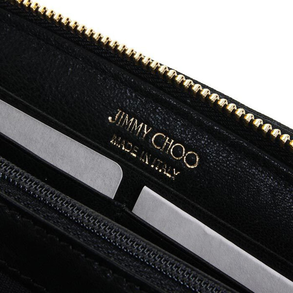 JIMMY CHOO ジミーチュウコピー Filipa スタースタッドラウンドファスナー長財布 142FILIPALTS-BLACK